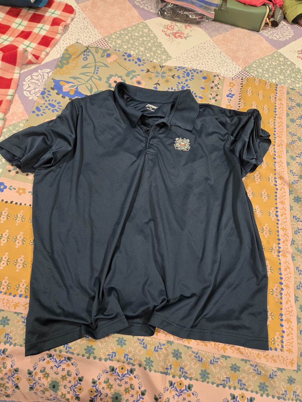 PARAGON Men's Dark Navy Polo with Embroidered Crest